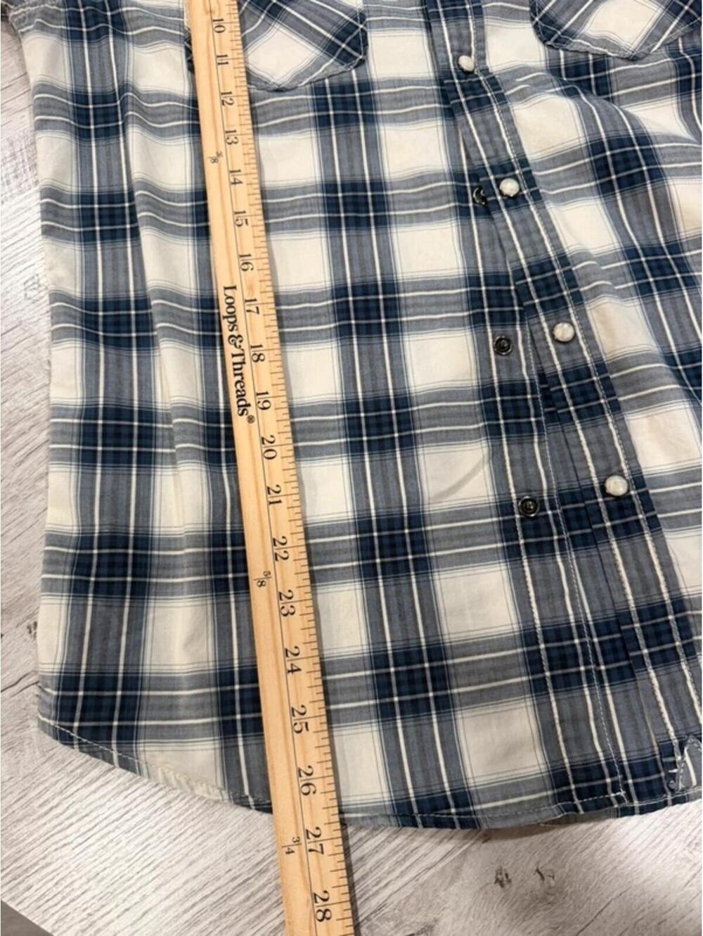 American Eagle Vintage Fit Plaid Pearl Snap Western Shirt Medium - Picture 7 of 9